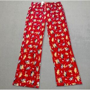 Disney Bluey and Pretzel Pajama Pants Mens XXL Red Cotton Sleep Lounge Wear NWT
